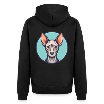 Inka haarlose Hunderasse Cartoon Kawaii Clipart Haustier - Unisex Premium Bio Zip Hoodie - Schwarz - Hinten - Nico (187cm)