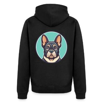 Grand Bleu De Gascogne Dog Breed Cartoon Kawaii - Unisex Premium Organic Zip Hoodie - black - Back - Nico (187cm)