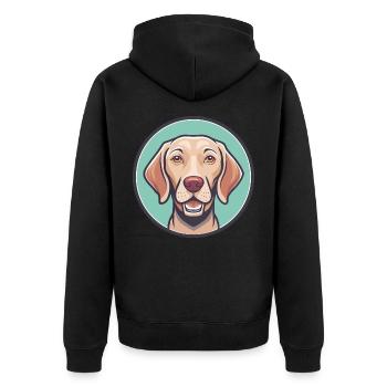 hongrois Vizsla chien race dessin animé Kawaii Clipart - Veste à capuche bio Premium Unisexe - noir - Dos - Nico (187cm)