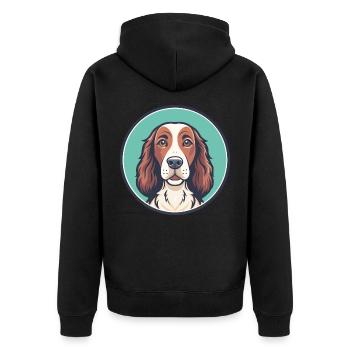 Irlandais Setter Rouge Et Blanc Chien Race Dessin animé drôle - Veste à capuche bio Premium Unisexe - noir - Dos - Nico (187cm)