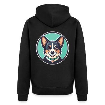Jonangi Hunderasse Cartoon Figur Kawaii Clipart - Unisex Premium Bio Zip Hoodie - Schwarz - Hinten - Nico (187cm)