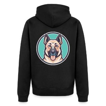 Kangal berger chien race dessin animé Kawaii Clipart - Veste à capuche bio Premium Unisexe - noir - Dos - Nico (187cm)