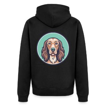 Irischer Setter Hund Rasse Cartoon Kawaii Clipart Haustier - Unisex Premium Bio Zip Hoodie - Schwarz - Hinten - Nico (187cm)