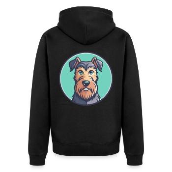 Irish Terrier Hund Rasse Cartoon Kawaii Clipart Haustier - Unisex Premium Bio Zip Hoodie - Schwarz - Hinten - Nico (187cm)