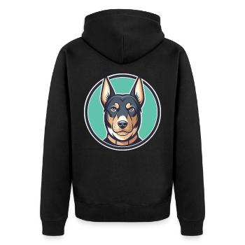 Jamthund Dog Breed Colorful Cartoon Kawaii Clipart - Unisex Premium Organic Zip Hoodie - black - Back - Nico (187cm)