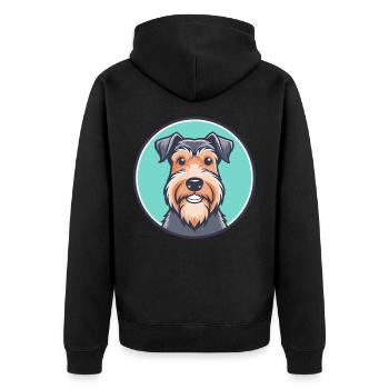 Lakeland Terrier Chien Race Dessin animé Kawaii Clipart - Veste à capuche bio Premium Unisexe - noir - Dos - Nico (187cm)