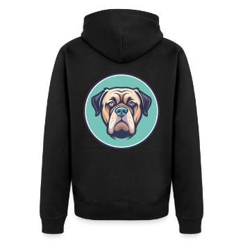 Majorque Mastiff Chien Race Dessin animé Kawaii Clipart - Veste à capuche bio Premium Unisexe - noir - Dos - Nico (187cm)