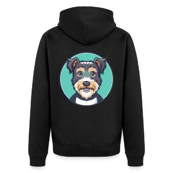 Lucas Terrier Hund Rasse Cartoon Kawaii Clipart Haustier - Unisex Premium Bio Zip Hoodie - Schwarz - Hinten - Nico (187cm)