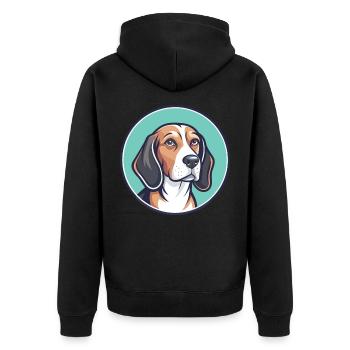 Lévrier letton chien race dessin animé Kawaii Clipart animal de compagnie - Veste à capuche bio Premium Unisexe - noir - Dos - Nico (187cm)
