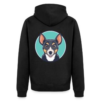Majorque ratter chien race dessin animé Kawaii Clipart - Veste à capuche bio Premium Unisexe - noir - Dos - Nico (187cm)