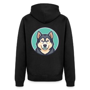 Milieu Asiatique Ovtcharka Chien Race Dessin Animé Kawaii - Veste à capuche bio Premium Unisexe - noir - Dos - Nico (187cm)