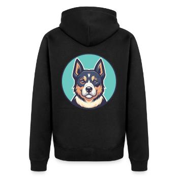Molosse Chien Race Coloré Dessin animé Kawaii Clipart - Veste à capuche bio Premium Unisexe - noir - Dos - Nico (187cm)