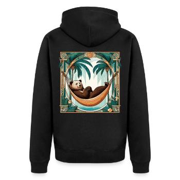Pension de retraite Ours Retraité Palmiers Cadeau - Veste à capuche bio Premium Unisexe - noir - Dos - Nico (187cm)