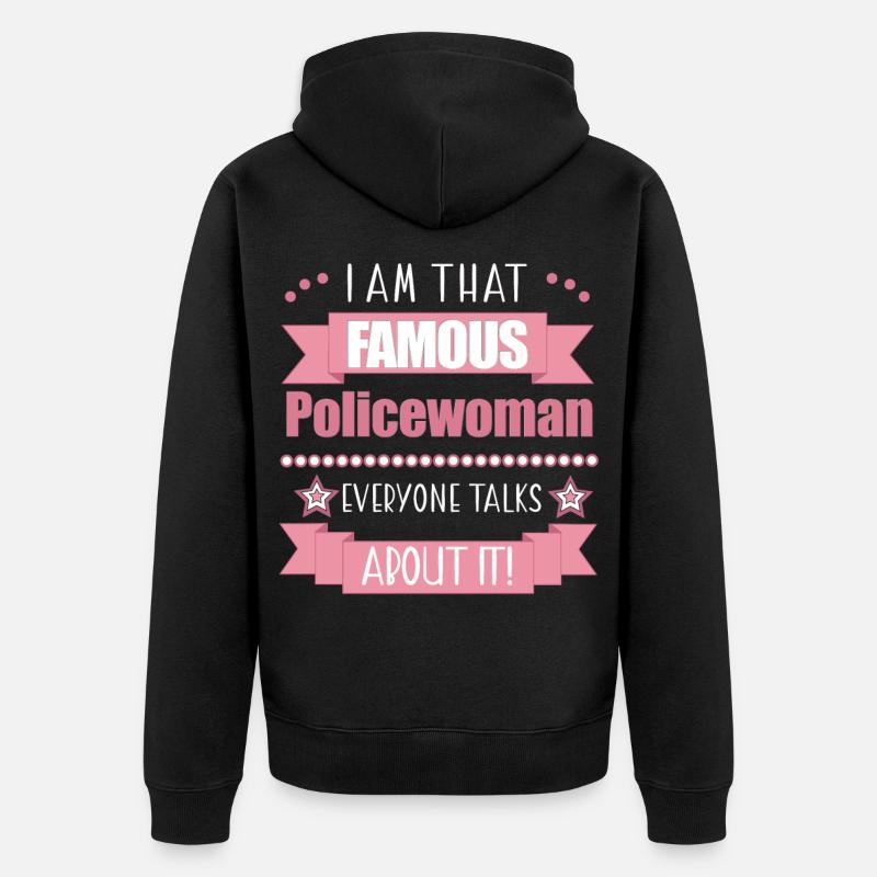 Policier Profession Dames Cadeau - Veste à capuche bio Premium Unisexe - noir