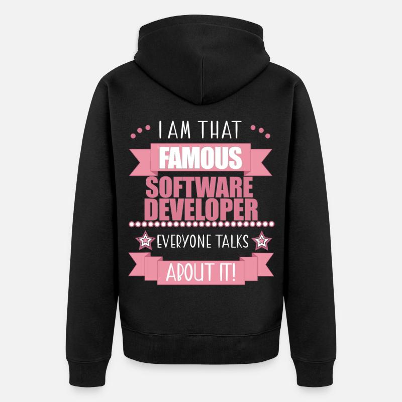 Software Developer Profession Ladies Gift - Unisex Premium Organic Zip Hoodie - black