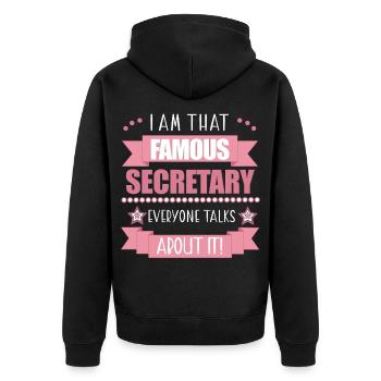 Secrétaire Profession Bureau Dames Cadeau - Veste à capuche bio Premium Unisexe - noir - Dos - Nico (187cm)