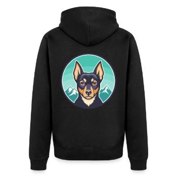 Mountain Feist Hunderasse Cartoon Kawaii Clipart - Unisex Premium Bio Zip Hoodie - Schwarz - Hinten - Nico (187cm)