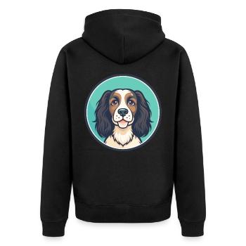 Norfolk Spaniel Dog Breed Cartoon Kawaii Clipart - Unisex Premium Organic Zip Hoodie - black - Back - Nico (187cm)