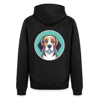 Nordland Beagle Hunderasse Karikatur Kawaii Haustier - Unisex Premium Bio Zip Hoodie - Schwarz - Hinten - Nico (187cm)