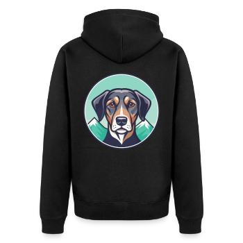 Mountain Cur Hund Rasse Cartoon Kawaii Clipart Haustier - Unisex Premium Bio Zip Hoodie - Schwarz - Hinten - Nico (187cm)