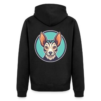 Péruvien Inca Orchidée Chien Race Dessin Animé Kawaii Pet - Veste à capuche bio Premium Unisexe - noir - Dos - Nico (187cm)