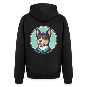 Perro De Presa Mallorquin Hunderasse Cartoon Kawaii - Unisex Premium Bio Zip Hoodie - Schwarz - Hinten - Nico (187cm)
