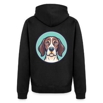 Chien d’arrêt portugais race dessin animé Kawaii - Veste à capuche bio Premium Unisexe - noir - Dos - Nico (187cm)