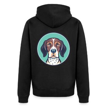 Vieux chien d’arrêt danois race dessin animé Kawaii - Veste à capuche bio Premium Unisexe - noir - Dos - Nico (187cm)