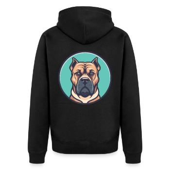 Perro De Presa Canario Hunderasse Cartoon Kawaii - Unisex Premium Bio Zip Hoodie - Schwarz - Hinten - Nico (187cm)