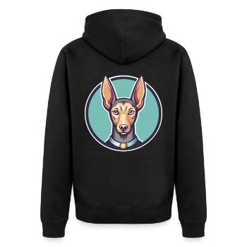 Pharaoh Hound Dog Breed Cartoon Kawaii Clipart Pet - Unisex Premium Organic Zip Hoodie - black - Back - Nico (187cm)
