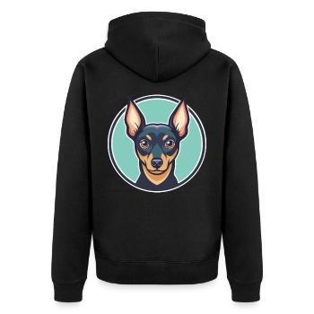 Prague Ratter Chien Race Dessin animé Kawaii Clipart Animal de compagnie - Veste à capuche bio Premium Unisexe - noir - Dos - Nico (187cm)