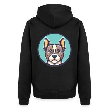 Phalene Chien Race Dessin Animé Personnage Kawaii Clipart - Veste à capuche bio Premium Unisexe - noir - Dos - Nico (187cm)