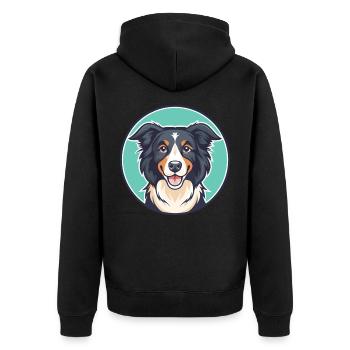 Picardie Schäferhund Hund Rasse Cartoon Kawaii Clipart - Unisex Premium Bio Zip Hoodie - Schwarz - Hinten - Nico (187cm)