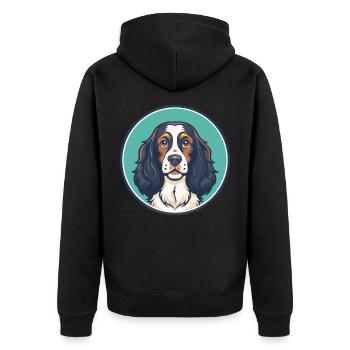 Pont Audemer Epagneul Chien Race Dessin Animé Kawaii Pet - Veste à capuche bio Premium Unisexe - noir - Dos - Nico (187cm)