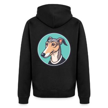 Rampur Greyhound Chien Race Dessin animé Kawaii Clipart - Veste à capuche bio Premium Unisexe - noir - Dos - Nico (187cm)