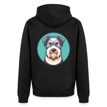 Sealyham Terrier Dog Breed Cartoon Kawaii Clipart - Unisex Premium Organic Zip Hoodie - black - Back - Nico (187cm)