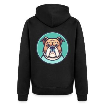 Serrano Bulldogge Hunderasse Cartoon Kawaii Clipart - Unisex Premium Bio Zip Hoodie - Schwarz - Hinten - Nico (187cm)
