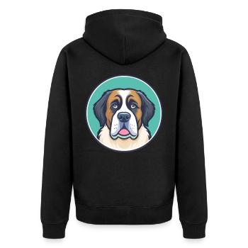 Saint Bernard Dog Breed Cartoon Kawaii Clipart Pet - Unisex Premium Organic Zip Hoodie - black - Back - Nico (187cm)