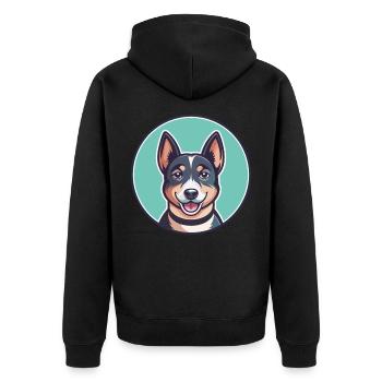 Sapsali Dog Breed Cartoon Character Kawaii Clipart - Unisex Premium Organic Zip Hoodie - black - Back - Nico (187cm)