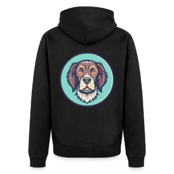 Slovaque Pointer à poil dur Chien race Dessin animé Animal de compagnie - Veste à capuche bio Premium Unisexe - noir - Dos - Nico (187cm)