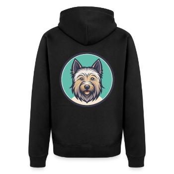 Skye Terrier Hund Rasse Cartoon Kawaii Clipart Haustier - Unisex Premium Bio Zip Hoodie - Schwarz - Hinten - Nico (187cm)