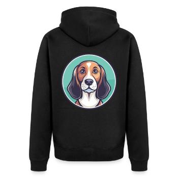 Smaland Hound Hund Rasse Cartoon Kawaii Clipart Haustier - Unisex Premium Bio Zip Hoodie - Schwarz - Hinten - Nico (187cm)