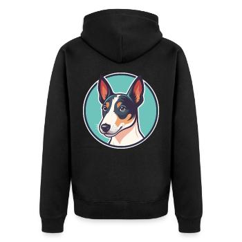 Renard Terrier Lisse Race Chien Dessin Animé Kawaii - Veste à capuche bio Premium Unisexe - noir - Dos - Nico (187cm)