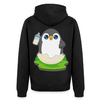 Penguin Biberon Lait - Veste à capuche bio Premium Unisexe - noir - Dos - Nico (187cm)