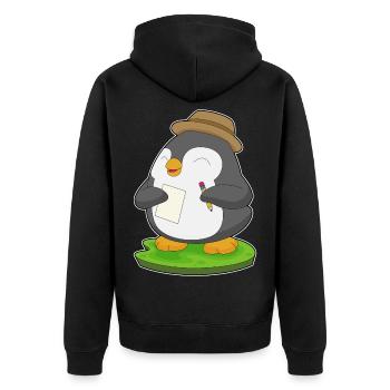 École Penguin Student Pencil - Veste à capuche bio Premium Unisexe - noir - Dos - Nico (187cm)