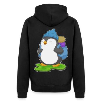 Randonnée à dos Penguin Hiker - Veste à capuche bio Premium Unisexe - noir - Dos - Nico (187cm)