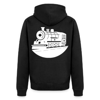 Dessin de locomotive - Veste à capuche bio Premium Unisexe - noir - Dos - Nico (187cm)