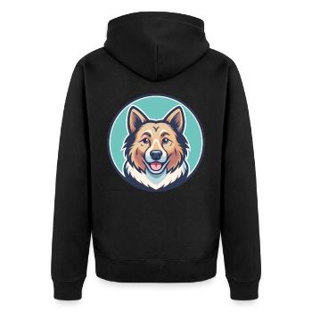 Tang Dog Breed Cartoon Kawaii Clipart Illustration - Unisex Premium Organic Zip Hoodie - black - Back - Nico (187cm)