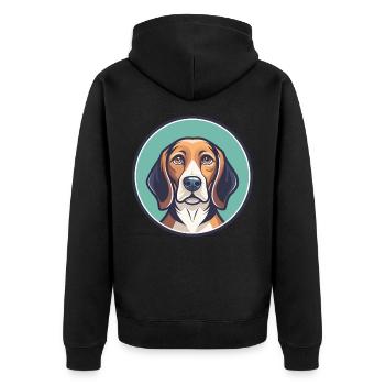 West Country Harrier Hunderasse Karikatur Kawaii Haustier - Unisex Premium Bio Zip Hoodie - Schwarz - Hinten - Nico (187cm)