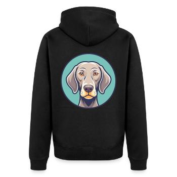 Weimaraner Hund Rasse Cartoon Kawaii Clipart Tier - Unisex Premium Bio Zip Hoodie - Schwarz - Hinten - Nico (187cm)